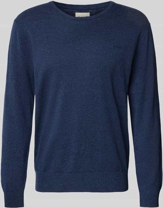 GANT Longsleeve mit Leinen-Anteil in Marine Melange, Gr&ouml;&szlig;e XXXL