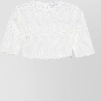 Raquel Diniz crochet cropped sleeveless top silk blend