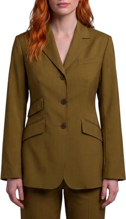 Max Mara Green Notched Lapel Blazer