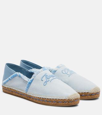 Jimmy Choo London Avi embroidered canvas espadrilles