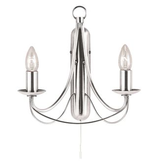 Searchlight Applique Industrial-nordico Maypole Acciaio Argento 2 Luci E14