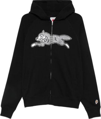 Icecream Glitter Running Dog Zip Through Hood - Heren - Vesten met rits - Zwart - S - Katoen - Hoodies & sweatvesten