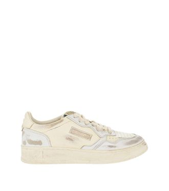 Autry Beige Low-Top Leather Sneakers