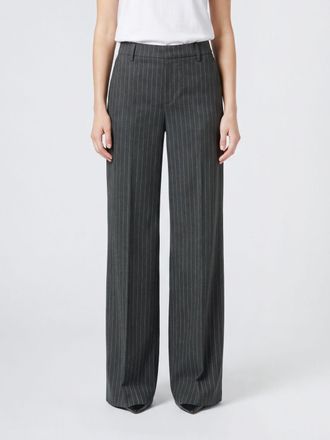 Zadig&Voltaire Pinstripe Wide-Leg Tailored Trousers in Viscose Blend