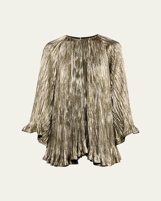 Ulla Johnson Claire Pleated Long-Sleeve Mini Dress