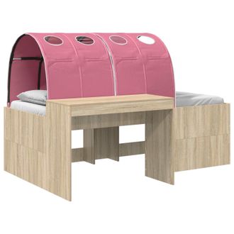 vidaXL Cama Con T&uacute;nel 3 Uds. Roble Sonoma Y Rosa Madera De Ingenier&iacute;a Vidaxl