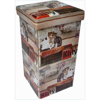 Biscottini International Puf Contenedor Recerrable De Simil Cuero