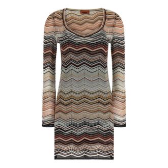 Missoni Chevron Lam&eacute; Viscose Mini Dress - female - Missoni - Knitted Dresses - Multicolor - XS - Dresses