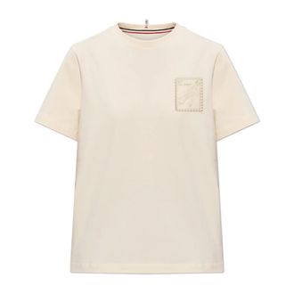 Moncler T-Shirts, female, Beige, Size: XS Day-Namic T-shirt