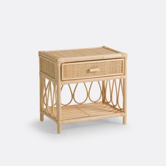 La Redoute Interieurs Nachtkastje 1 lade + 1 legplank in rotan, Kiara