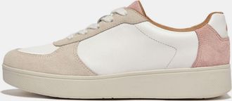 FitFlop Womens Fit Flop Rally Panel Trainers in White pink
