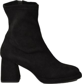 Emanuelle Vee Stijlvolle laars met rubberen zool - Dames - Laarzen met Hak - Zwart - 40 EU - Polyester - Schoenen