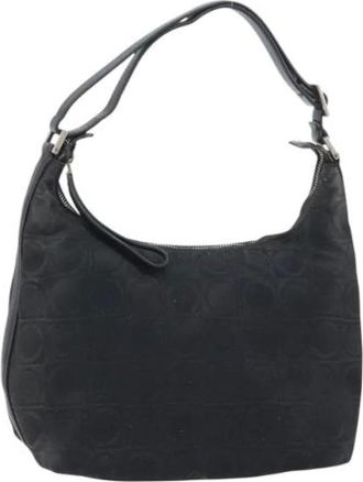 Ferragamo Pre-owned Shoulder Bags, female, Black, Size: ONE SIZE Pre-owned Nylon Shoulder Bag