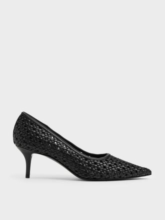 Charles & Keith Woven Pointed Stiletto Pumps