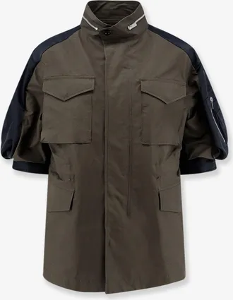 sacai Giubbino in canvas con maniche in nylon - SACAI - gender_Woman