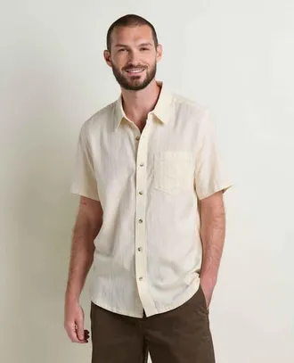 Toad & Co Airscape Short Sleeve Shirt in Salt Dobby at Nordstrom, Size X-Large