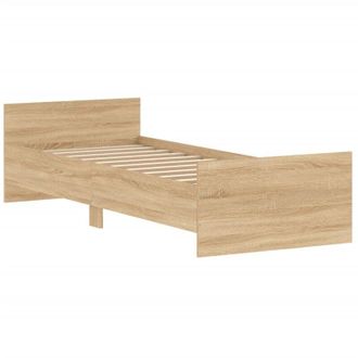 vidaXL Estructura De Cama Sin Colch&oacute;n Madera Roble Sonoma 75x190 Cm Vidaxl