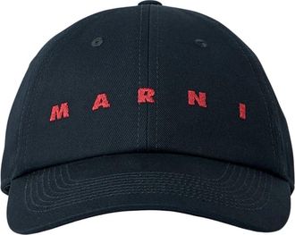 Marni Katoenen Twill Logo Baseballpet - Heren - Petten - Zwart - S - Katoen - Accessoires