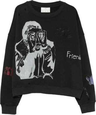 Song for the Mute Peaking Kid Relaxed Pullover - Heren - Sweatshirts - Zwart - XL - Katoen - Hoodies & sweatvesten