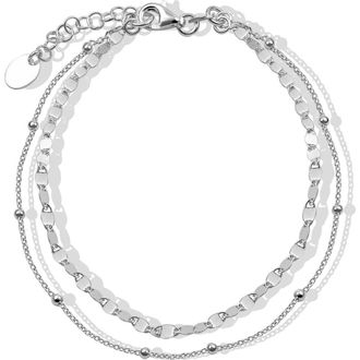 Argento Vivo Sterling Silver Layered Anklet at Nordstrom