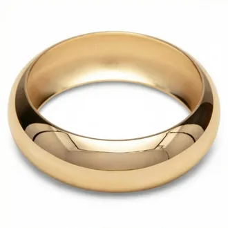 Pompeii3 Heavy Weight Thick 1 18k Yellow Gold Plated Bangle
