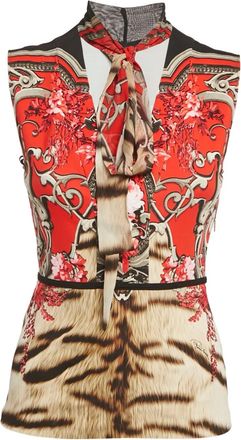Roberto Cavalli Blouse met bloemenprint - Rood