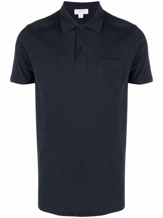 Sunspel Riviera patch-pocket polo shirt - men - Cotton - M - Blue
