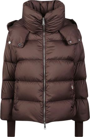 Add Brown Down Cape Quilted Down Jacket