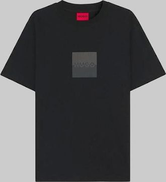 HUGO BOSS Mens HUGO Dusplit T-Shirt, Black - Size: 38