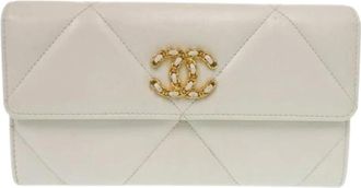 Chanel Pre-owned Wallets, female, White, Size: ONE SIZE Pre-owned Vintage Long Wallet (Tri-fold)
