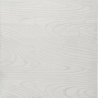Beliani Alfombra De Pelo De Conejo Sint&eacute;tico Peluda Motivo Vetas 160 X 160 Cm Cuadrada Blanco Crema Ontake