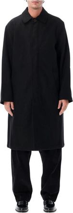 Universal Works Mowbray Mac Coat - Heren - Mantel - Zwart - XL - Wol - Jassen