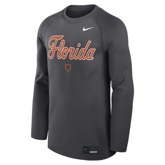 Nike Florida Dugout Game Time Nike Mens Dri-FIT College Long-Sleeve T-Shirt in Grey | 013D06FUFN-NHU