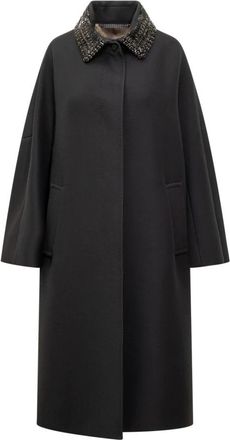 Max Mara Single-Breasted Coats, female, Black, Size: XS Coats