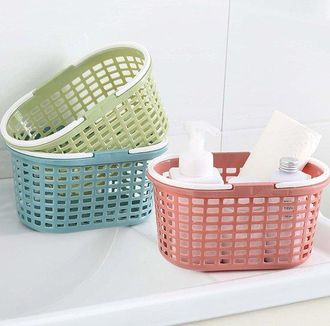 OEM 3 Cestas De Ducha De Pl&aacute;stico Con Asa, Cesta De Ba&ntilde;o Port&aacute;til Para Art&iacute;culos De Aseo