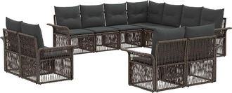vidaXL Conjunto De Sof&aacute;s De Jard&iacute;n 11 Uds. Gris Y Gris Oscuro Vidaxl