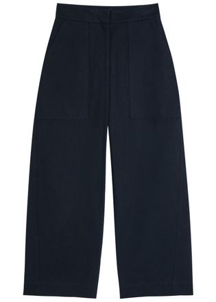 STUDIO NICHOLSON Twist Straight-leg Cotton Trousers - Dark Purple - 10 (UK10 / S)