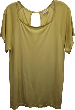 Dries Van Noten Cut-Out Back Top in Yellow Cotton
