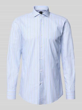 HUGO BOSS Slim Fit Businesshemd aus Baumwoll-Mix Modell HANK-SP in Bleu, Gr&ouml;&szlig;e 38