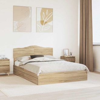 vidaXL vidaXL Letto con Contenitore con testiera Rovere Sonoma 140 x 200 cm