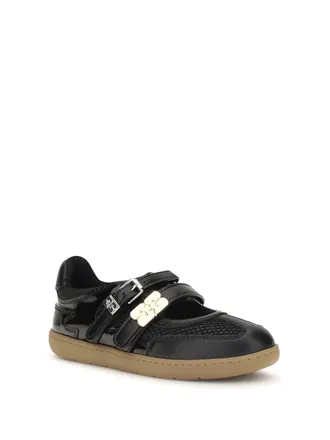 Ganni Womens Sue Ballerinas Black Flat Shoes