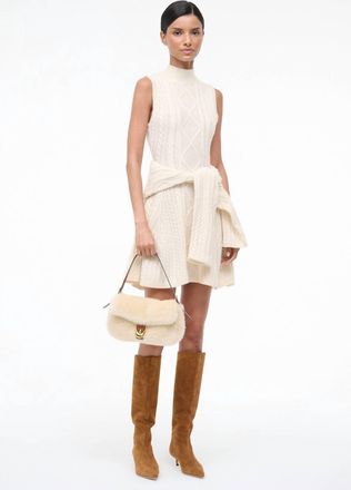 Staud Charade Mini Sweater Dress In Ivory