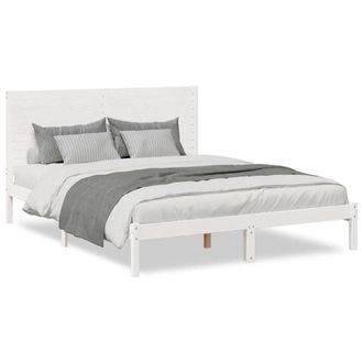 Berkfield Home Extra Long Bed Frame without Mattress White 140x210 cm Solid Wood