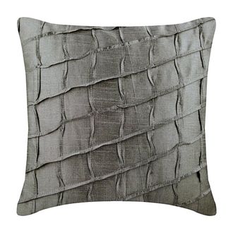 OEM Funda De Almohada Plateada, 40 X 40 Cm, Tela De Seda De Dise&ntilde;o, Color Liso, Pliegues, Textura, Estampado A Cuadros, Estilo Moderno
