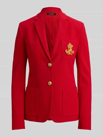 Lauren Ralph Lauren Slim Fit Blazer aua Baumwoll-Mix in Rot, Gr&ouml;&szlig;e XL