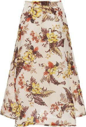 Zimmermann Linen Midi Womens Skirt