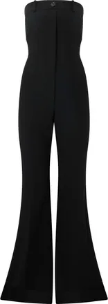Moschino Jumpsuits & Playsuits, Dames, Zwart, S, Polyester, Lange Bandeau Jumpsuit