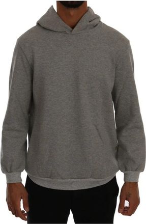 Daniele Alessandrini Pullover Hoodie Katoenen Sweater - Heren - Hoodies - Grijs - L - Katoen - Hoodies & sweatvesten