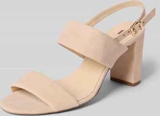 H&ouml;gl Sandaletten aus Leder mit Blockabsatz in Sand, Gr&ouml;&szlig;e 36