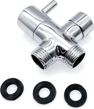No Brand Brazo De Ducha De 3 V&iacute;as - Divisor De Cabezal De Ducha De Lat&oacute;n - Adaptador De Ducha G1/2 - V&aacute;lvula Met&aacute;lica - Anillos De Goma - Duradero Y Resistente